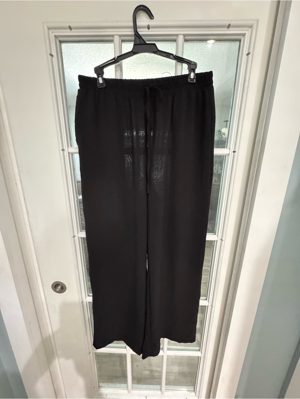 SHEIN Black Drawstring wide leg Pants
